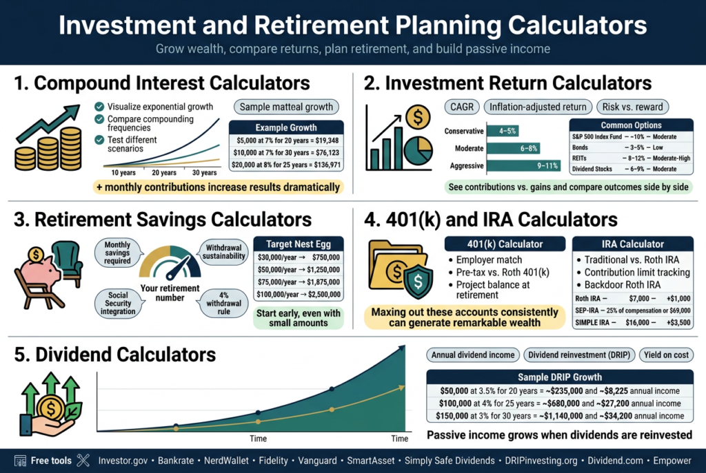 Investment and Retirement Planning Calculators