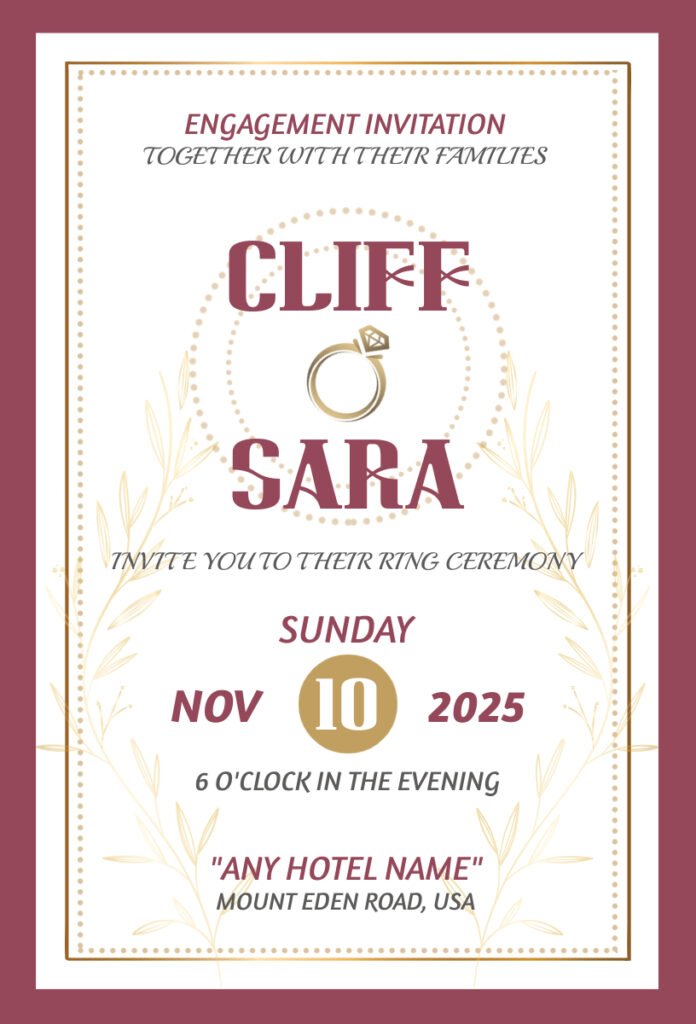 Printable Engagement Ceremony Invitation