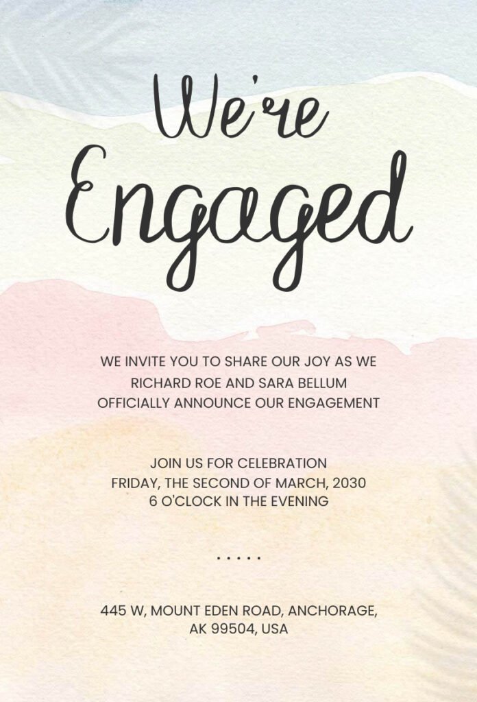Colorful Engagement Invitation