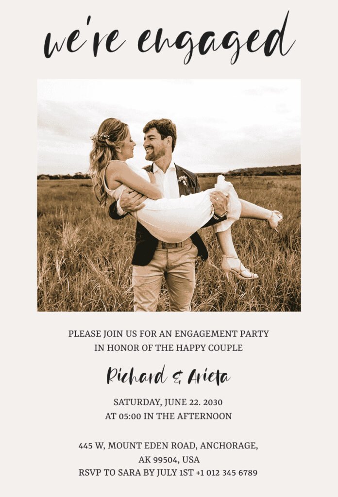 Photo Frame Engagement Invitation