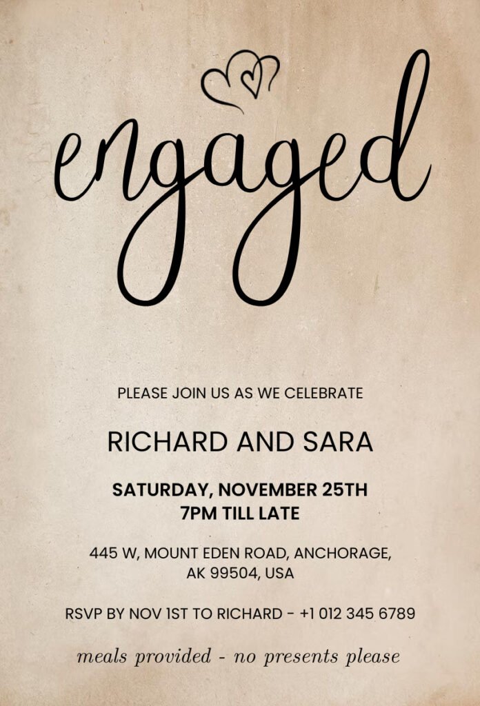 Vintage Engagement Invitation