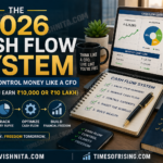 Modern financial dashboard and workspace showing a 2026 cash flow system to control money like a CFO for incomes ranging from ₹10,000 to ₹10 lakh